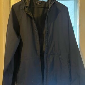 Navy blue rain coat